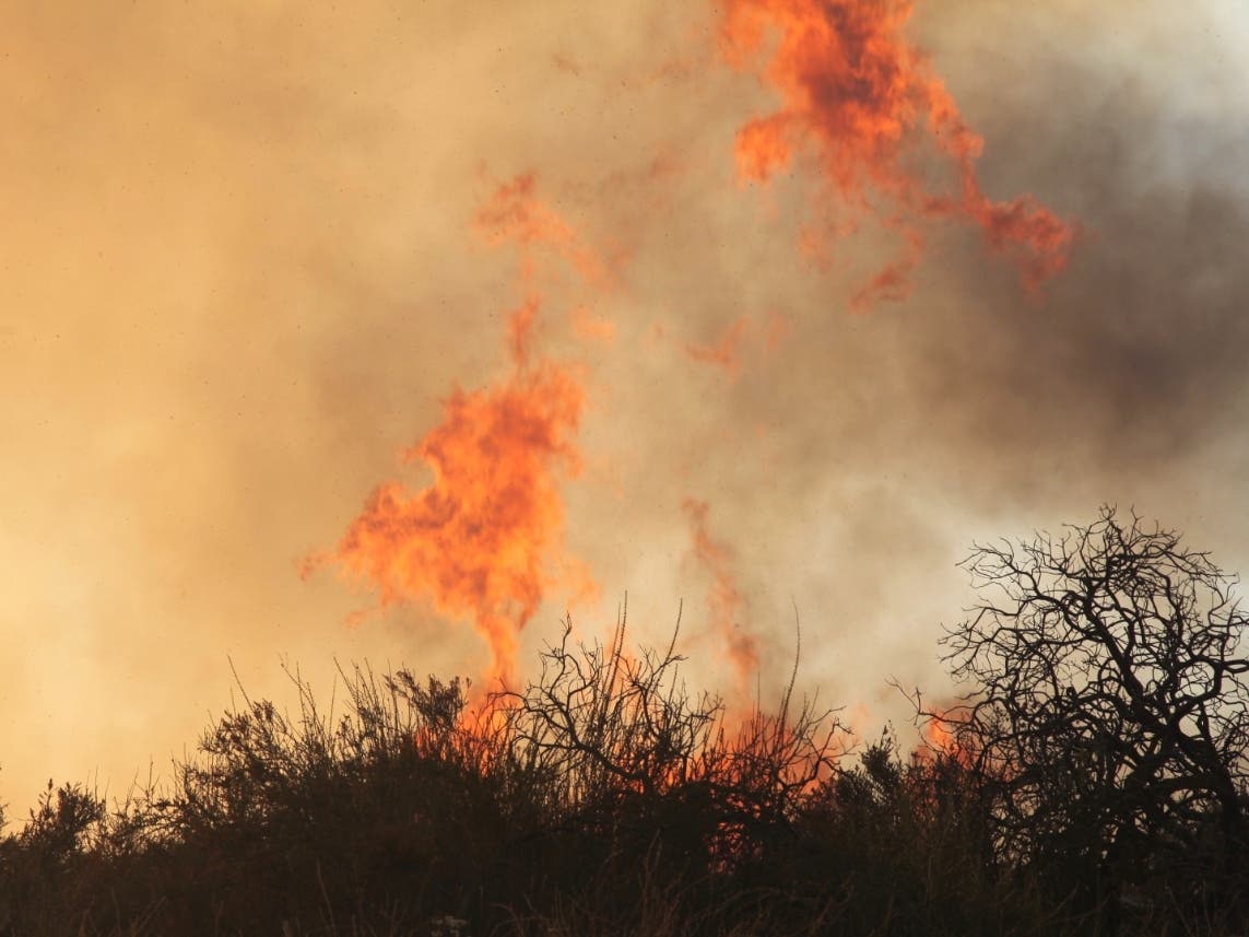 Los Angeles County Firefighters are battling a pair of brush fires that scorched several acres in the Santa Clarita area Thursday.