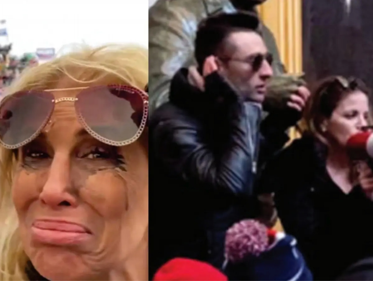 Gina Bisignano, left, John Strand, middle, and Simone Gold, right, all seen at the Capitol riots. 