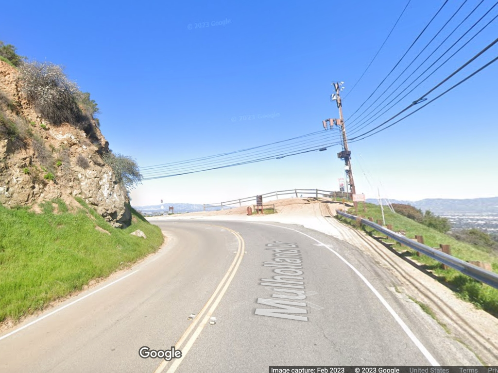 The Los Angeles police and fire department staging area is in the 8500 block of West Mulholland Drive. 