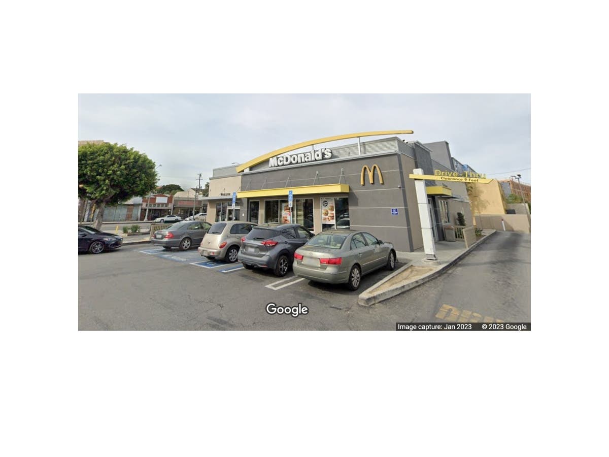 Los Angeles police arrested one juvenile and one adult on suspicion of robbery at this McDonald's restaurant in the 4300 block of Crenshaw Boulevard.