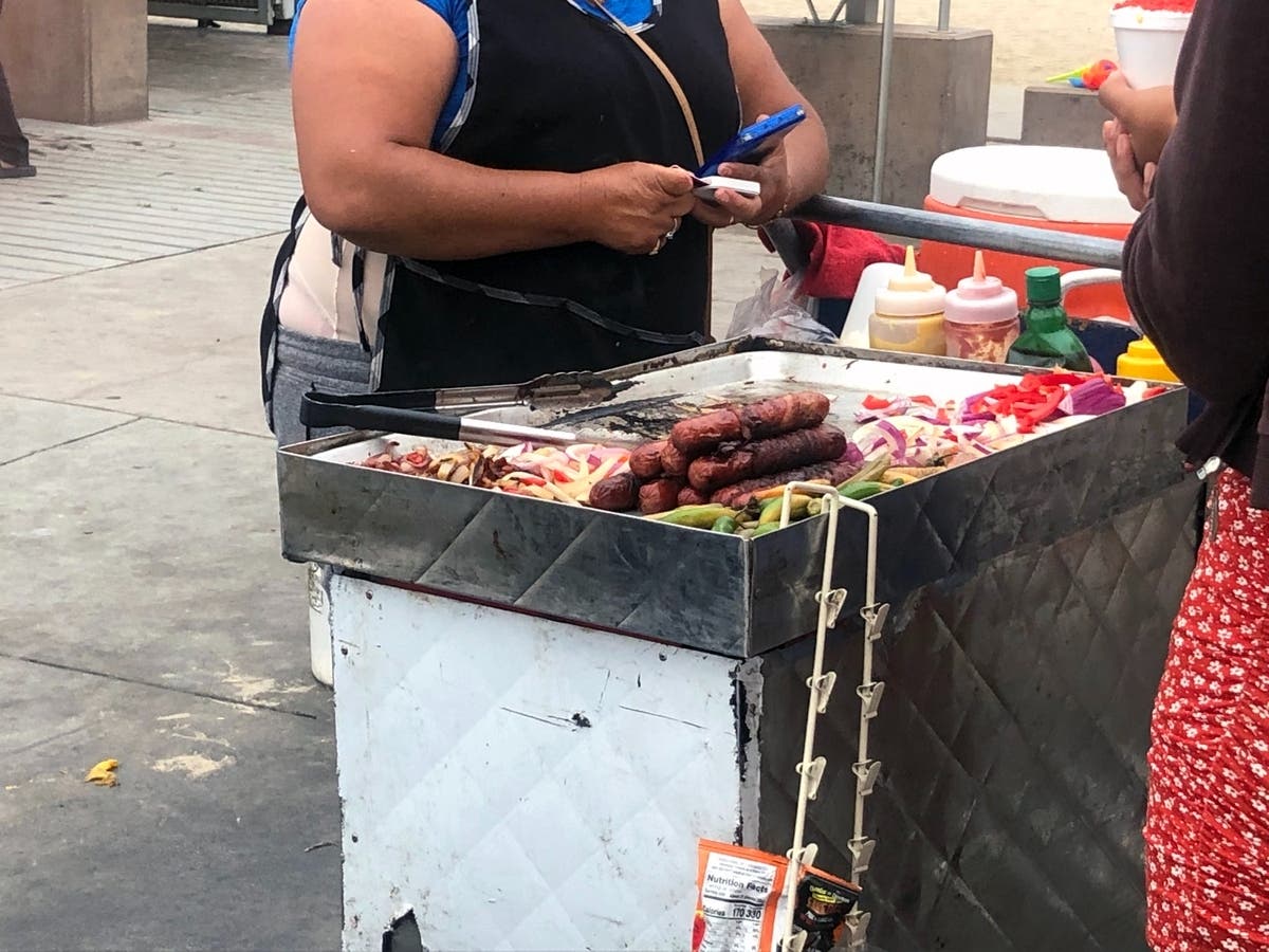 A food vendor was attacked in Los Angeles Sunday, and police are searching for her attacker.