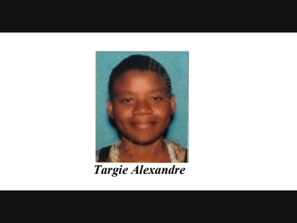 Police arrested Targie Alexandre on suspicion of child endangerment after her toddler was found abandoned. 