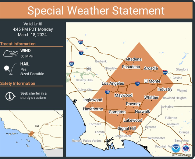 Thunderstorm Warning Issued for Los Angeles County | Los Angeles, CA Patch