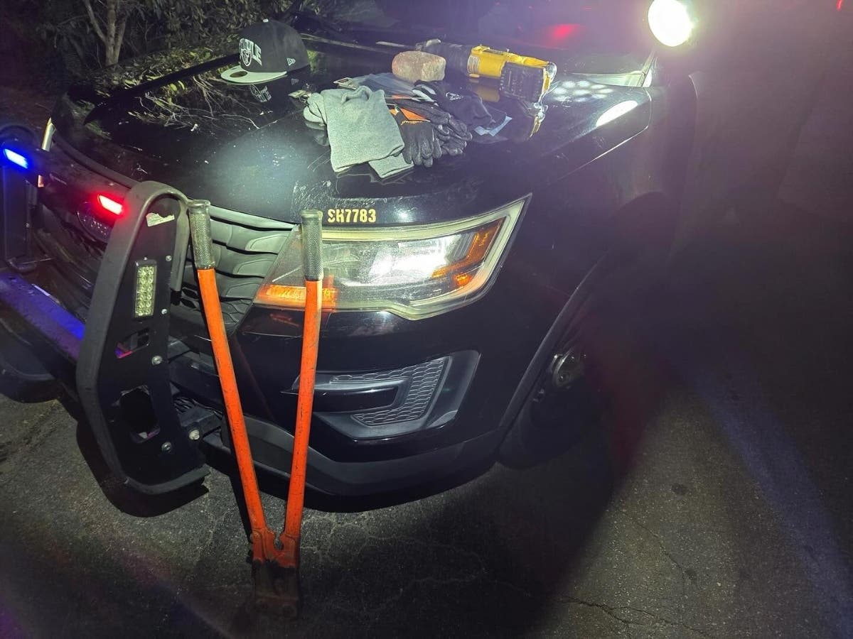 At the scene of the burglary, deputies found ski masks, bolt cutters, a reciprocating saw, metal cutting blades, work gloves and a loaded revolver registered to another person.