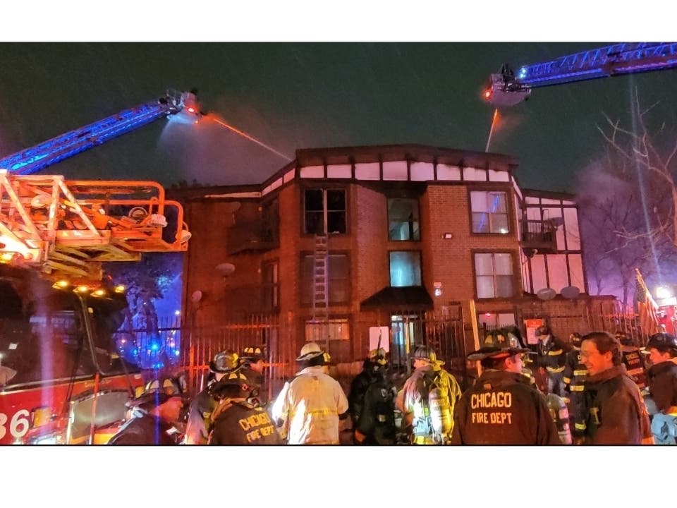 ​The fire broke out just before 5:30 p.m. in the 3000 block of West Madison Street, according to the Chicago Fire Department. 
