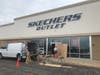 Damage at the Sketchers outlet in North Ridge Plaza on Larkin Avenue.