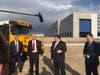 Gov. J.B. Pritzker, second from right, speaks at the opening of the Lion Electric plant. Also pictured are Joliet Mayor Bob O'Dekirk (left), Congressman Bill Foster (D-11) and Will County Center for Economic Development Vice President Doug Pryor (right).