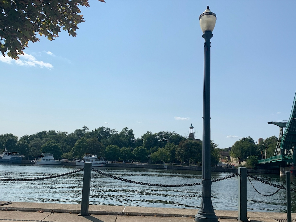A body was found floating in the Des Plaines River in downtown Joliet on Friday. 