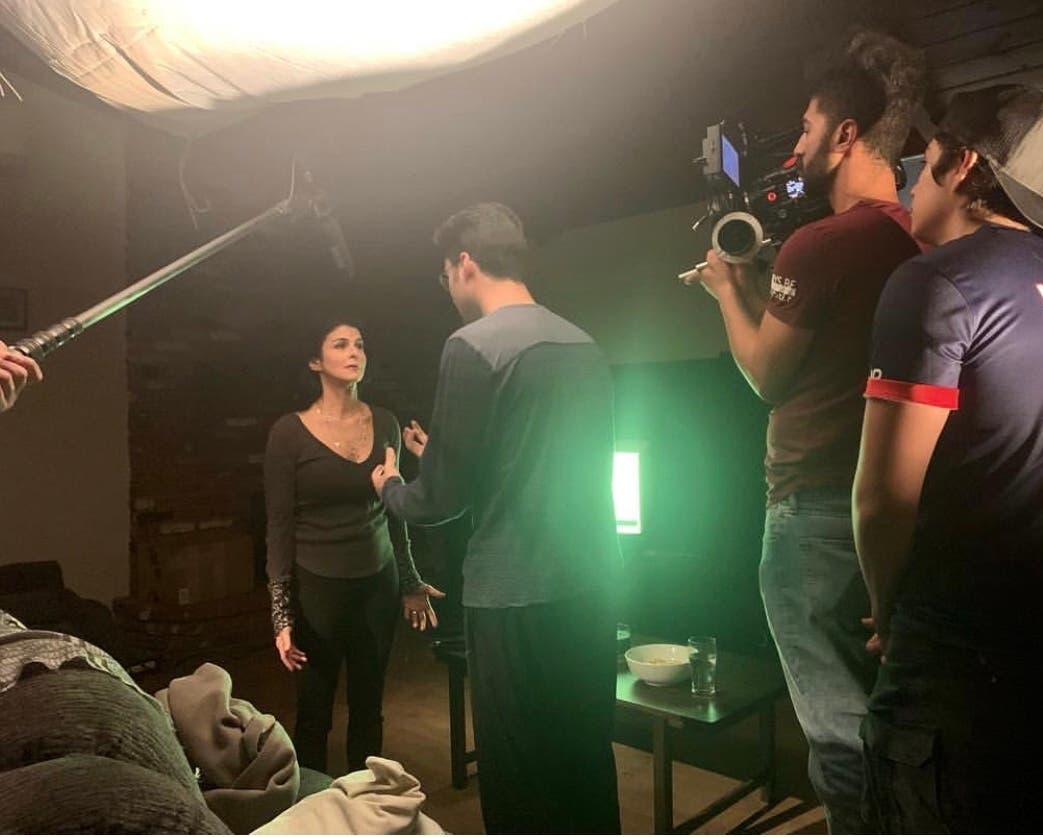 Maureen Kedes on the set of short film, "Michael."