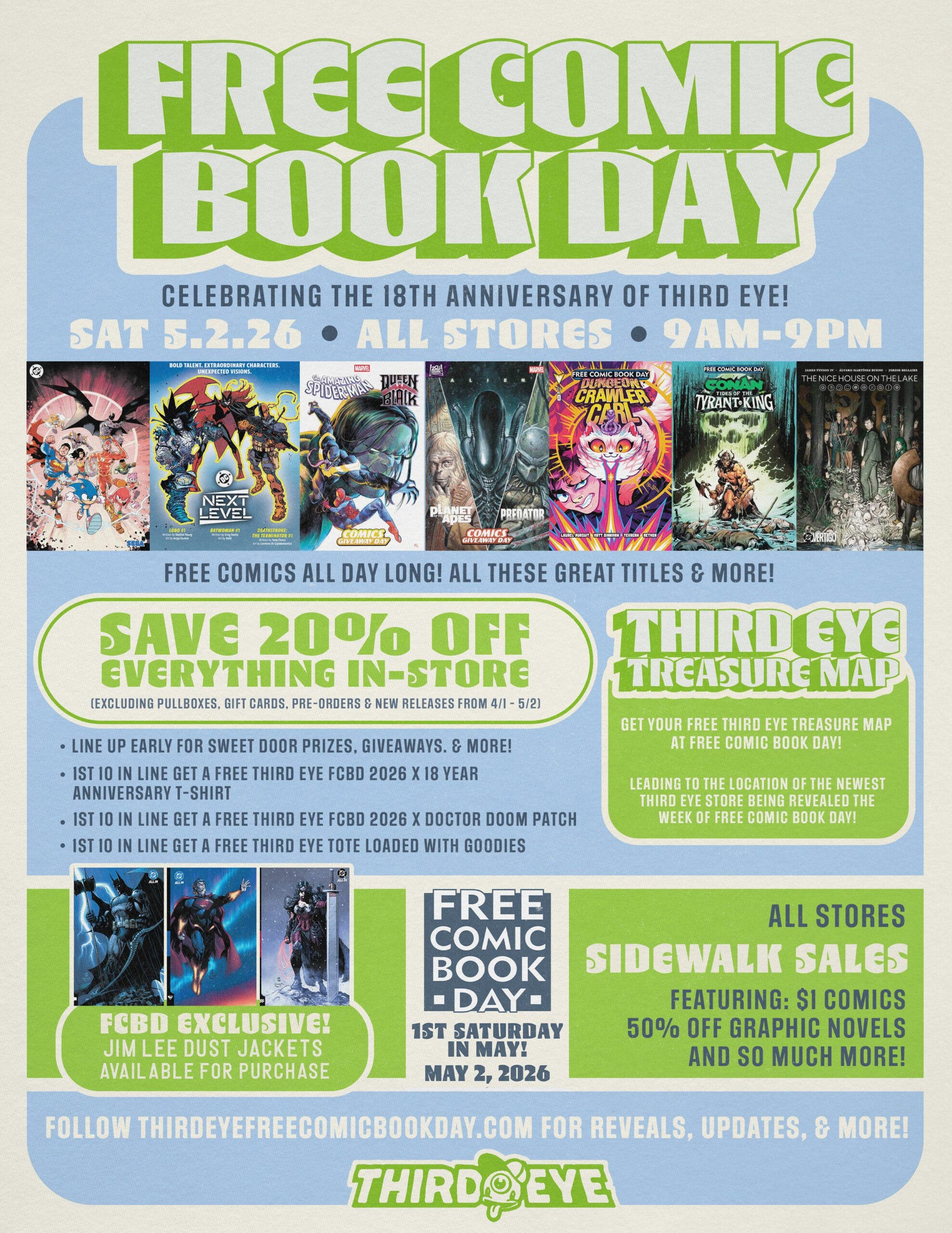 Free Comic Book Day at Third Eye 2026