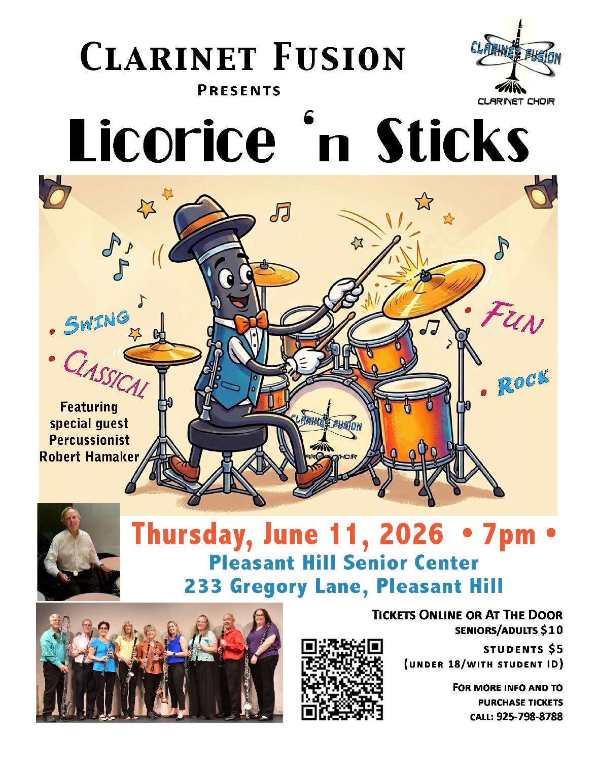 CLARINET FUSION Licorice ‘n Sticks Concert 2026: Pleasant Hill