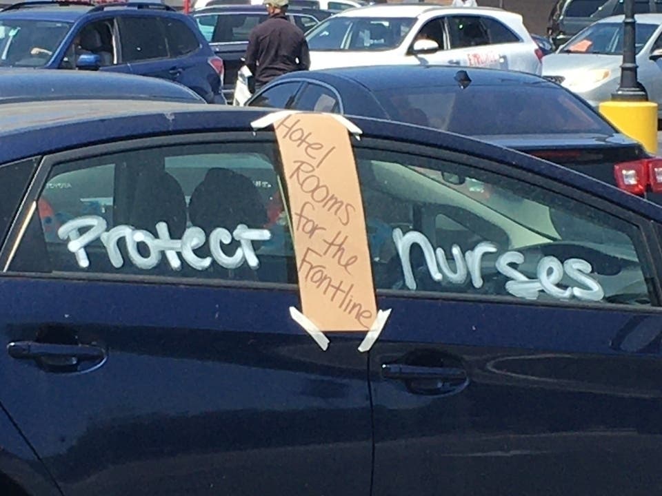 Santa Monica nurses and community members are asking the hospital to give nurses hotel rooms during the coronavirus pandemic.