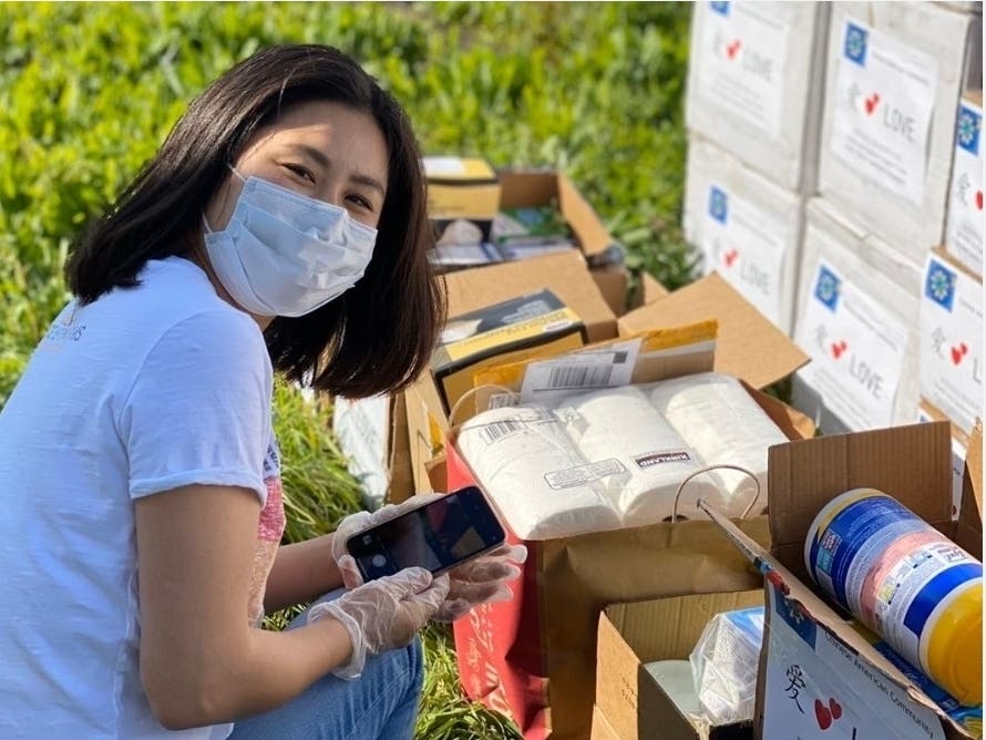 Maggie Wang of Rolling Hills Estates has been gathering protective gear for essential workers. 