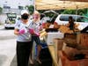 Volunteers put together food donations in Culver City.
