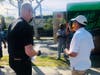 Los Angeles City Councilman Herb Wesson, a candidate for the Los Angeles County Board of Supervisors, and Albert Vera, a city council candidate in Culver City, distribute food in Culver City.