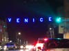 Venice's historic sign is lit up blue all May to honor front line workers.