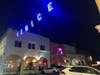 Venice's sign is blue to honor front line workers all month long. 