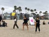 Thousands protest in Venice and Santa Monica along the beach.