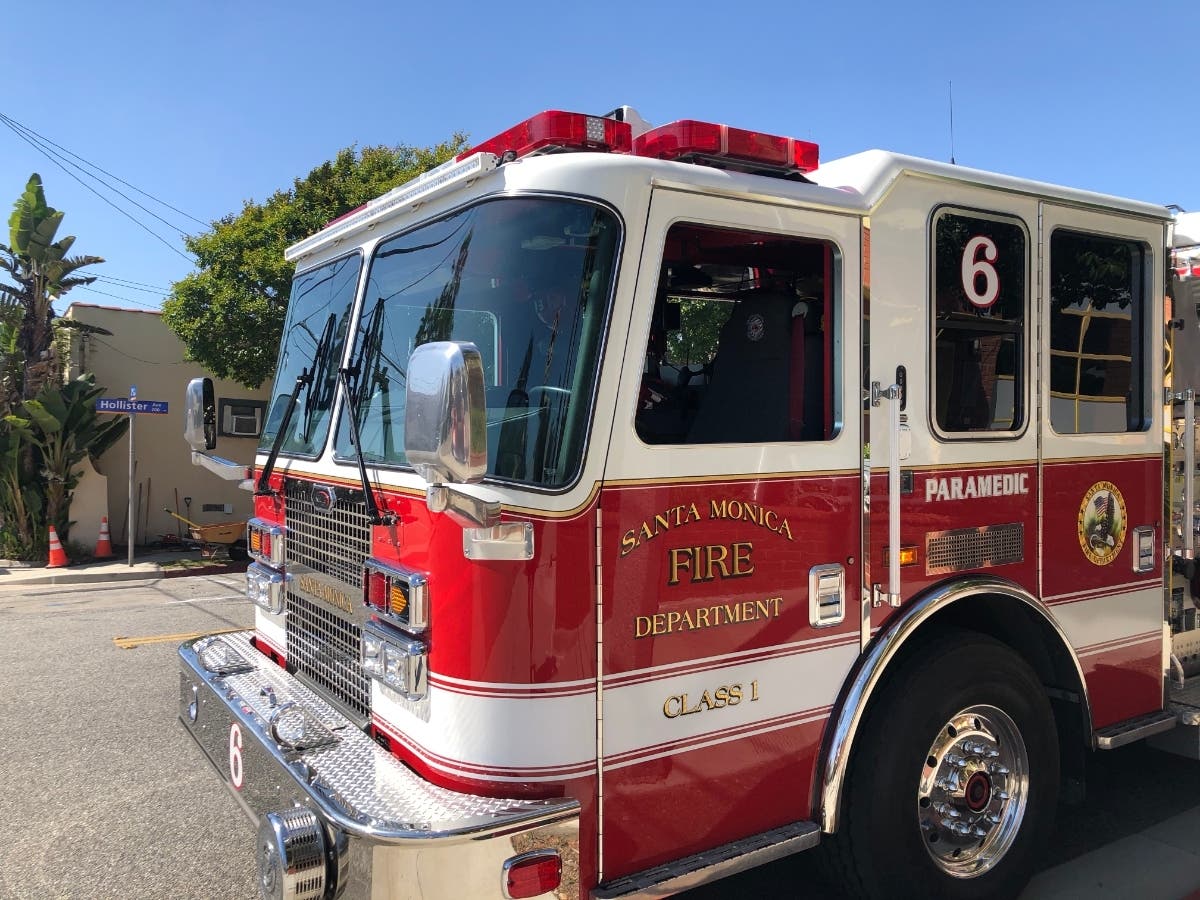 Firefighters in Santa Monica are responding to a reported wire hazard. 