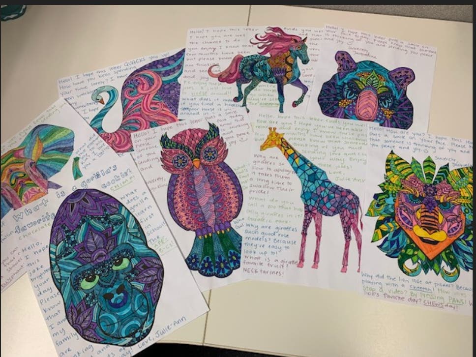 Animal cards and notes to seniors in Kaiser Permanente Cards to Seniors collection