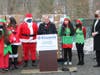 Roxbury Mayor Bob DeFillippo congratulates Cain Pope for wasting no time when it comes to helping the community