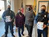 Mount Arlington Patrolman Matthew Tumulty, Kiwanis Club of Greater Roxbury Secretary Aysha Avalos, Kiwanis Club of Roxbury Treasurer Damian Hernandez Mount Arlington and Patrolman Nicolas Pizzuta