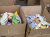 Boxes full of food to be given out at a Kiwanis Food Distribution