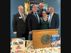 Howard Gordon, Frank Cahill, Jessica Almeida, Martin Slezak, and Nicolas Limanov (in the back) gathered together at the event. The evening closed with a round of applause and cheers for Cahill, as attendees reflected on the profound impact