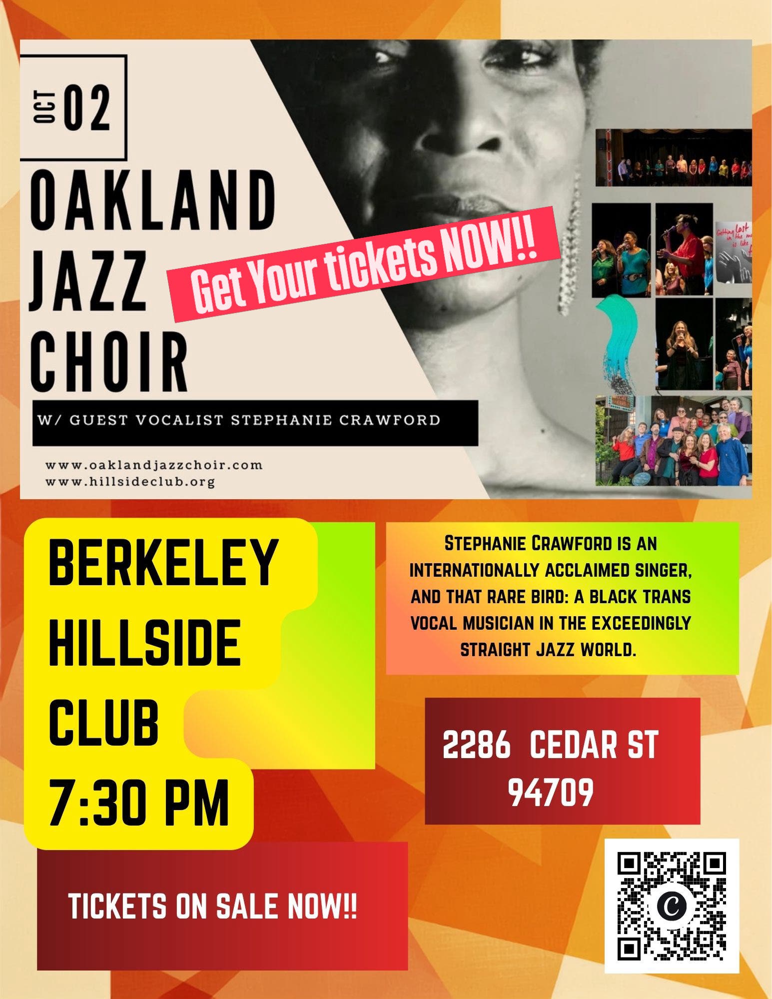 Hillside Club presents the Oakland Jazz Choir w/ Guest Vocalist Stephanie Crawford