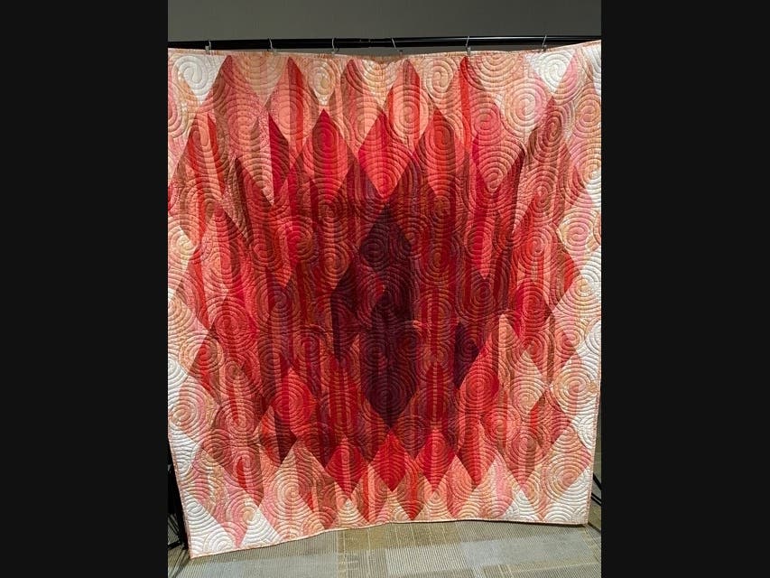"The Red Quilt," which measures 60" x 70", was created by Vantage Point resident Pam Simrell. 
