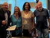 Rotary President Rich Moore introduces new Rotarians (L to R) Diana Lyon, Janet Hubacek and John Lawrence