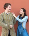 Sir Harry (Chase Catling)and Lady Larkin (Kolisa Pimentel) must wait to marry due to the Queen's outrageous rule.