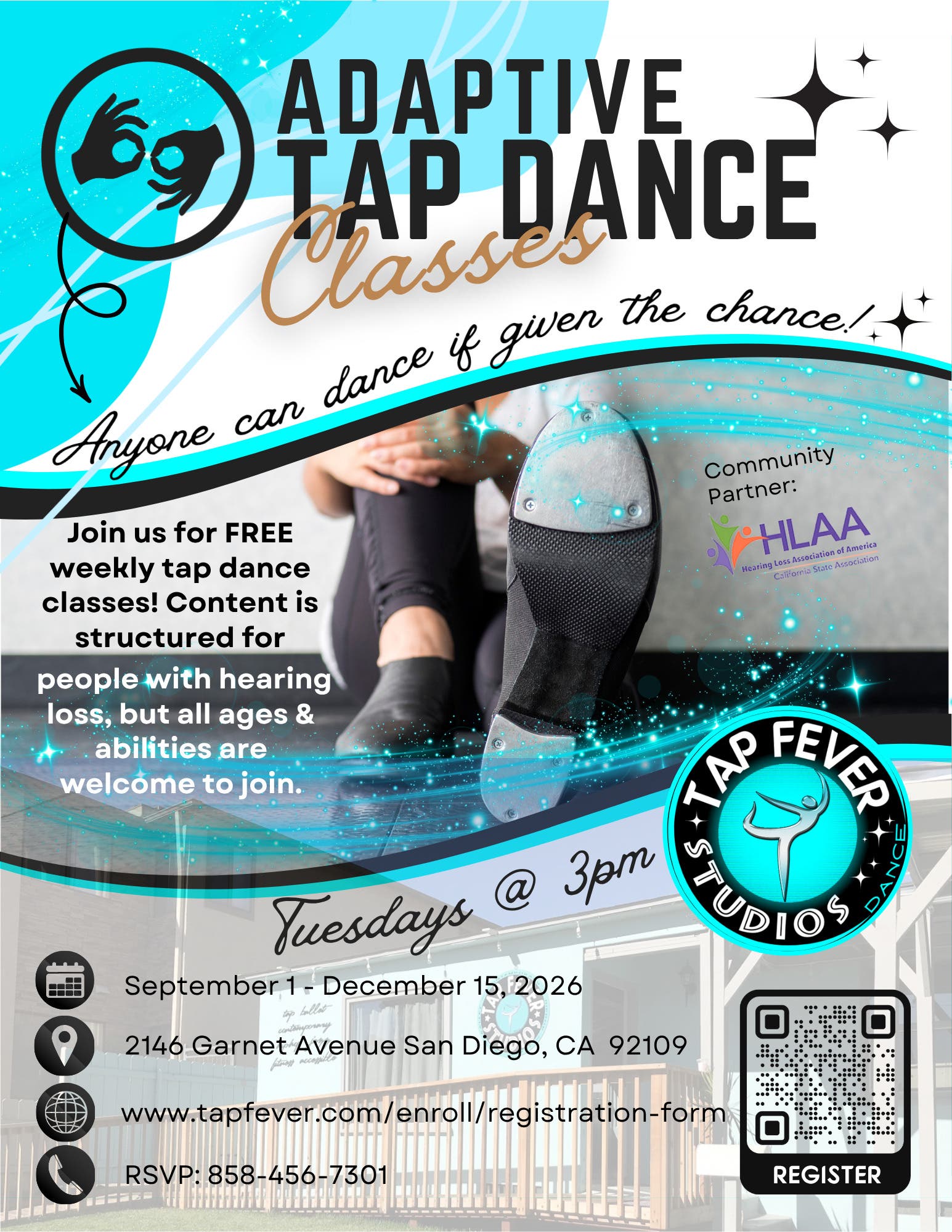 Free Adaptive Tap Dance class for Deaf & Hard of Hearing