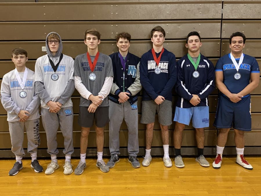 WMC X-Calibur medalists (LtoR): Campanaro, M. Shepard, E. Shepard, Borgia, Loughney, Montenegro, Ramos. Missing: Muttart.​