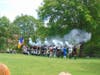 Musket volley Color Guard of Massachusetts and Connecticut Sons of the American Revolution 