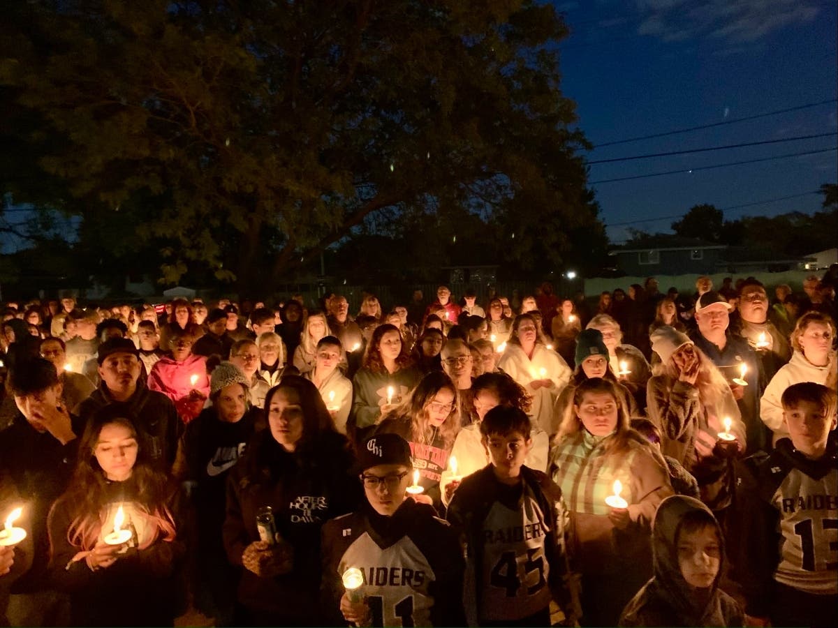 The Oak Forest community gathered Monday evening in honor of three of its own whose lives were taken Friday. 