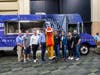 L to R: TP Commissioner Ken Shaw, TP Trustee Michael Mueller, Orland Township Trustee John Lynch, Orland Township Supervisor Paul O’Grady, Lucky the Hotdog, TP Mayor Michael Glotz, TP Clerk Nancy O’Connor, trustees Colleen Sullivan & William Brennan.