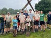 Fellow Scouts and students helped Ryan Gade complete his Eagle Scout project. 