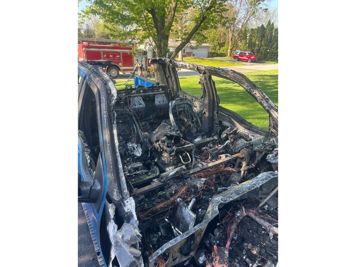 A Ford F-150 was a total loss in a fire in a New Lenox driveway Thursday morning. 