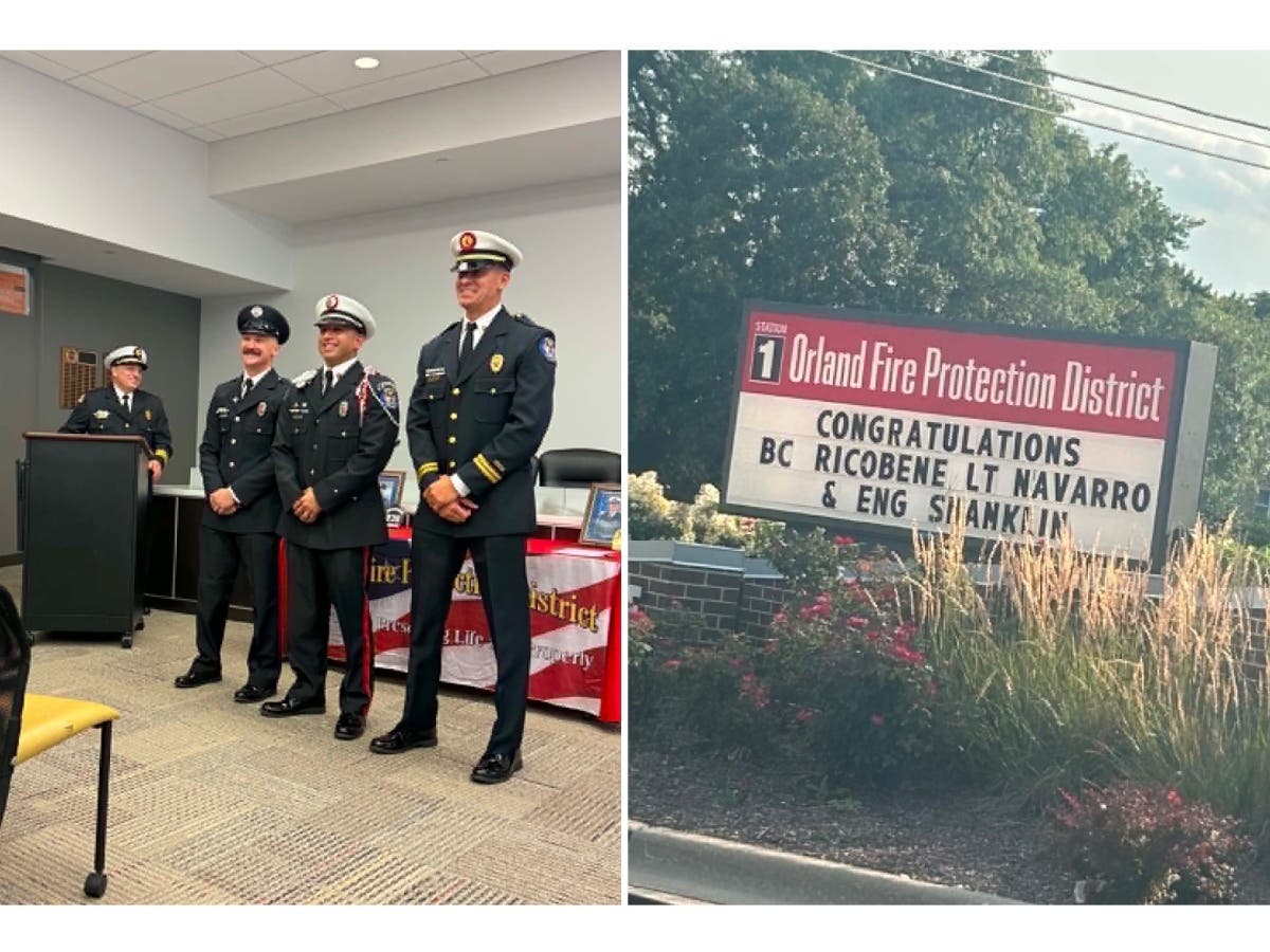Three Orland Fire Protection District firefighters were officially promoted Thursday. 
