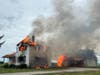 The Kestel house on Cedar Road south of Laraway Road was intentionally set ablaze and allowed to burn to the ground Friday. It had been used for live fire training July 29–31, and since March. 