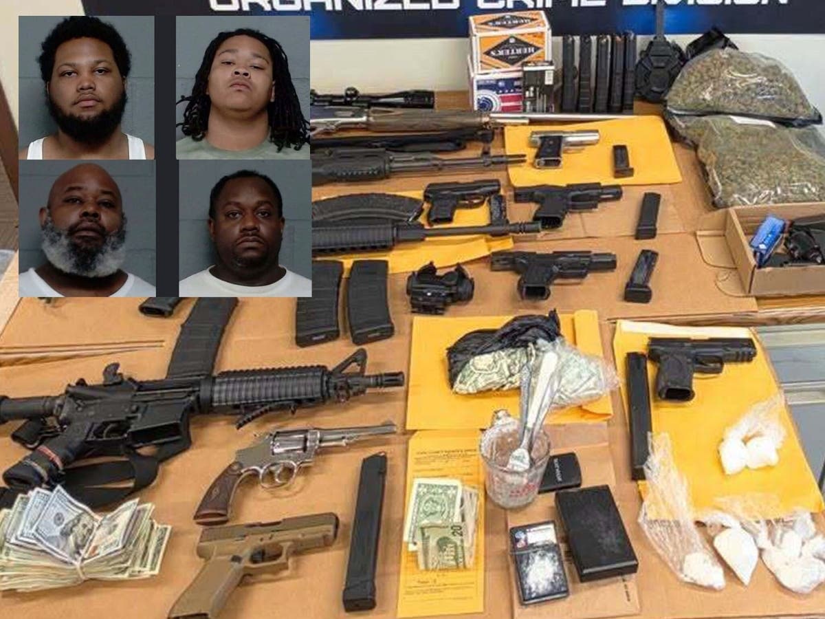 Four men were arrested after a narcotics sting at a Harvey home located near a daycare, the Cook County Sheriff's Office said. 