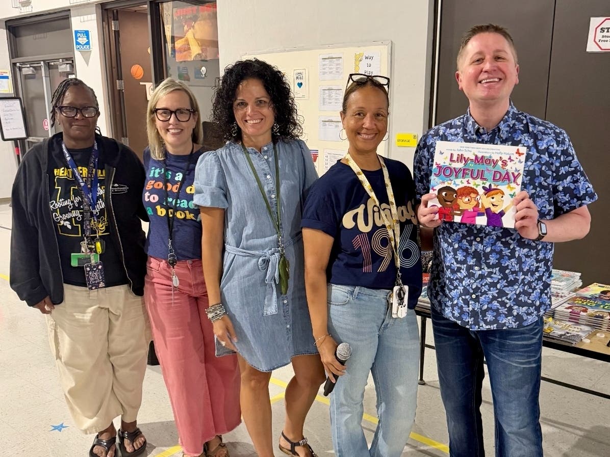 Author and literacy advocate John Schu recently visited students at Heather Hill Elementary.
