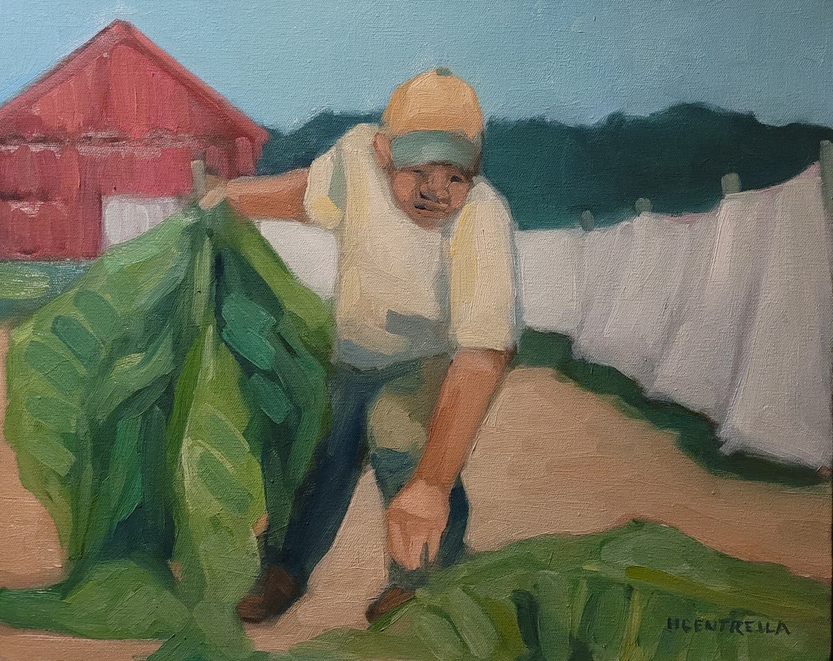 Michael Centrella, "Connecticut River Valley Harvest", oil