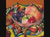 Claudia Van Nes, "Fruit Party", watercolor and cold wax