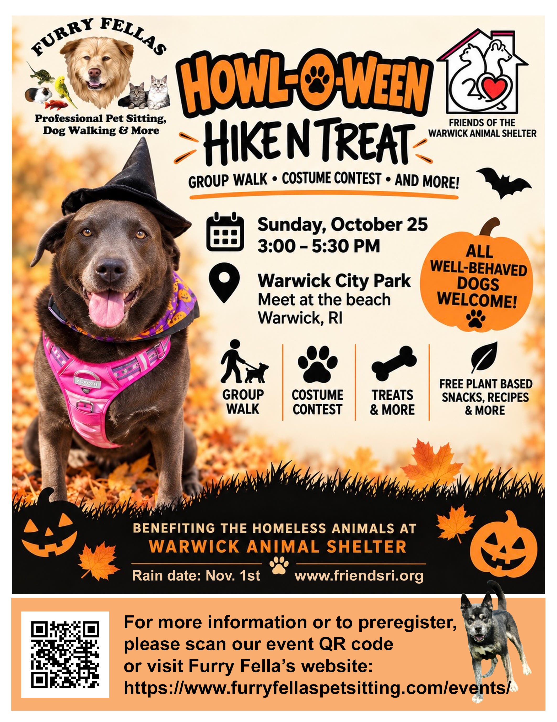 Furry Fellas "Howl-o-ween Hike N Treat" to Help Homeless Animals