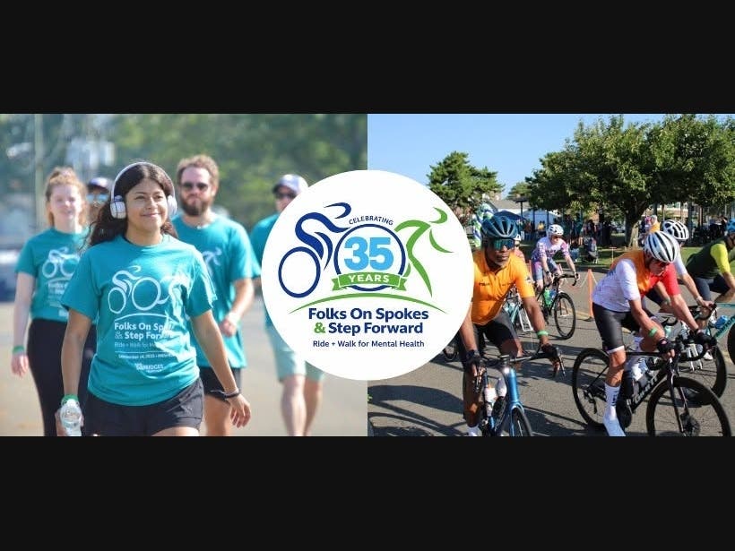 Cyclists and walkers participate in the Annual Folks on Spokes & Step Forward Ride + Walk