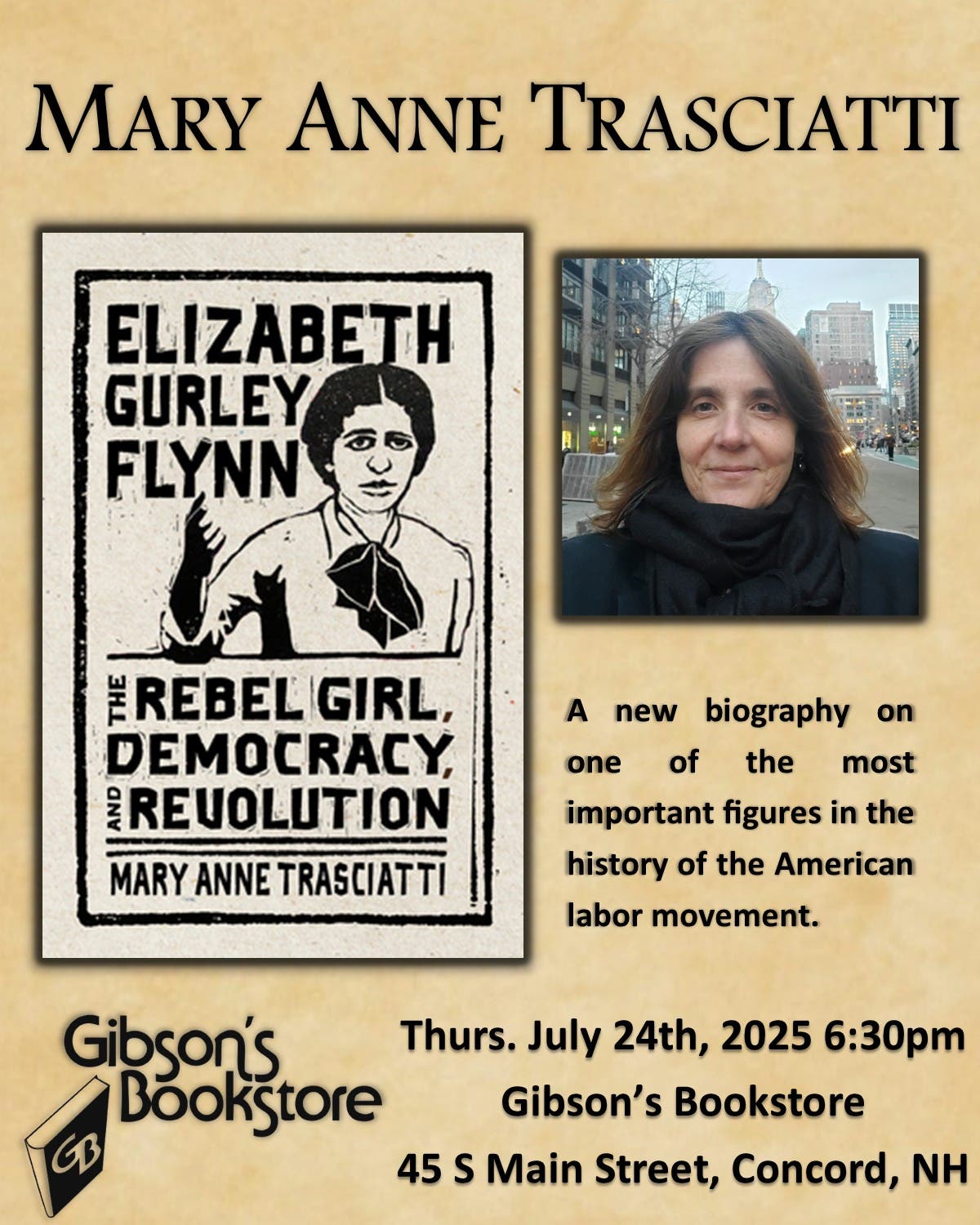 Author Mary Anne Trasciatti - Elizabeth Gurley Flynn: The Rebel Girl, Democracy, and Revolution