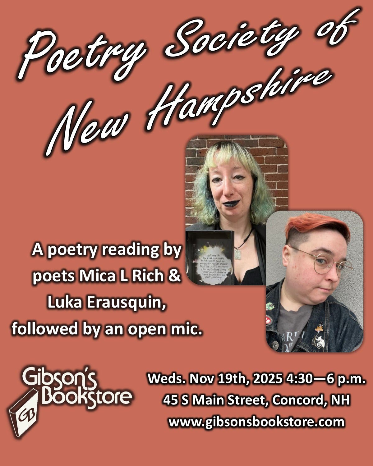 Poetry Society of New Hampshire: Mica L. Rich and Luka Erausquin