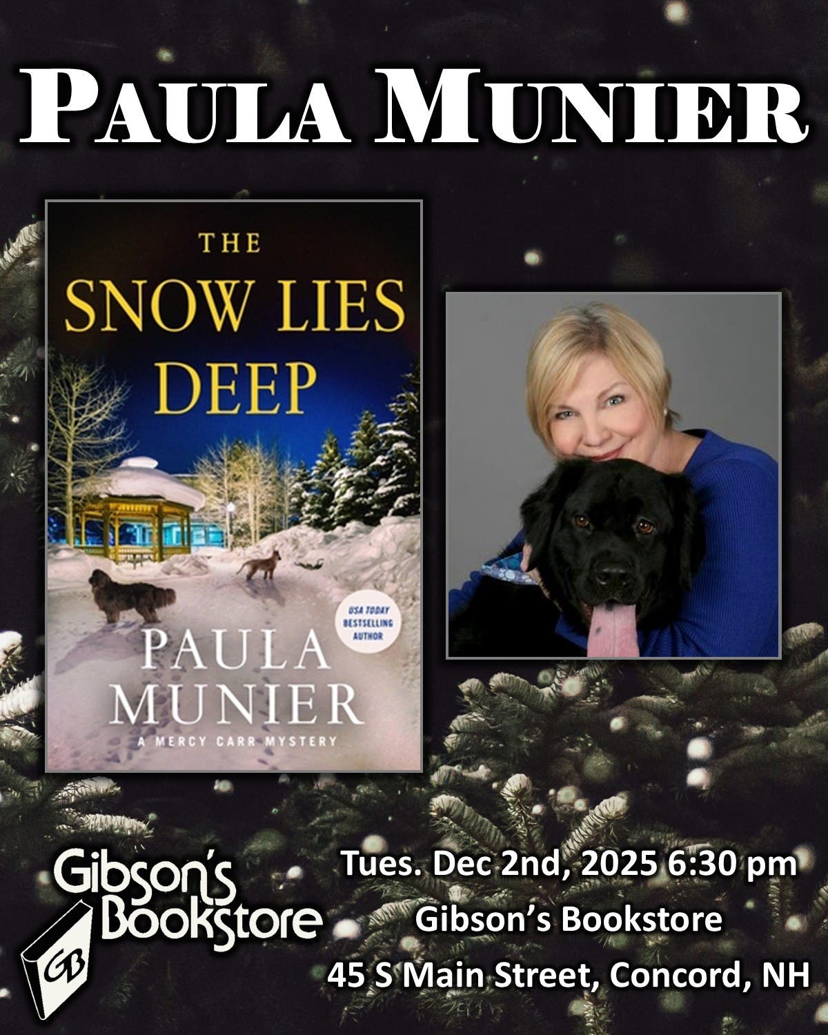 The Snow Lies Deep: A Mercy Carr Mystery, with author Paula Munier